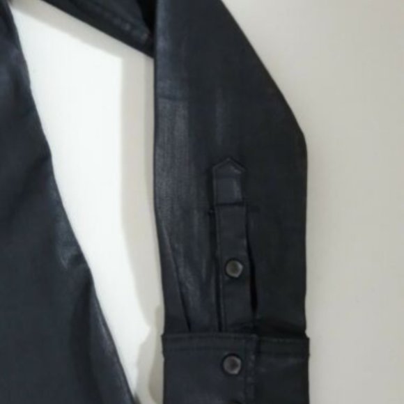 Adriano Goldschmied AG Womens Black Waxed Shirt Jacket Size XS - Picture 7 of 9